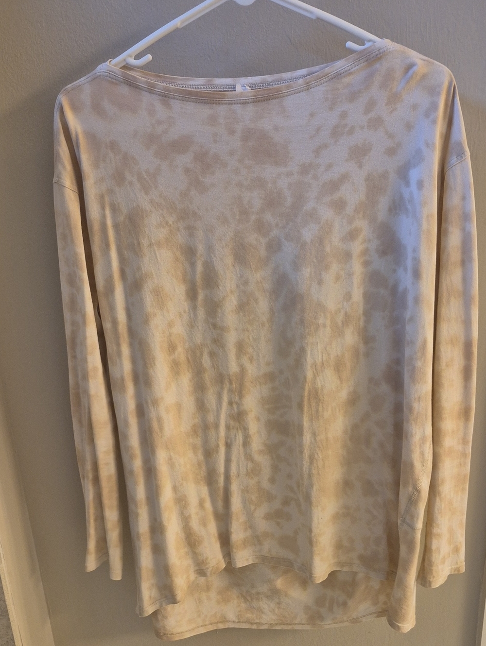 Women's Long-Sleeve Tie-Dye Crewneck Top - Cream Lululemon